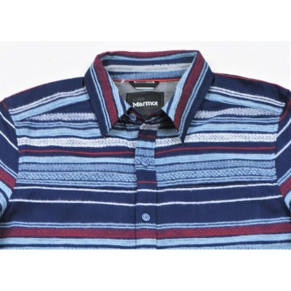 Marmot CoolMax Keystone Heavy Weight Flannel Long Sleeve Shirt Large Arctic Navy - Picture 5 of 5